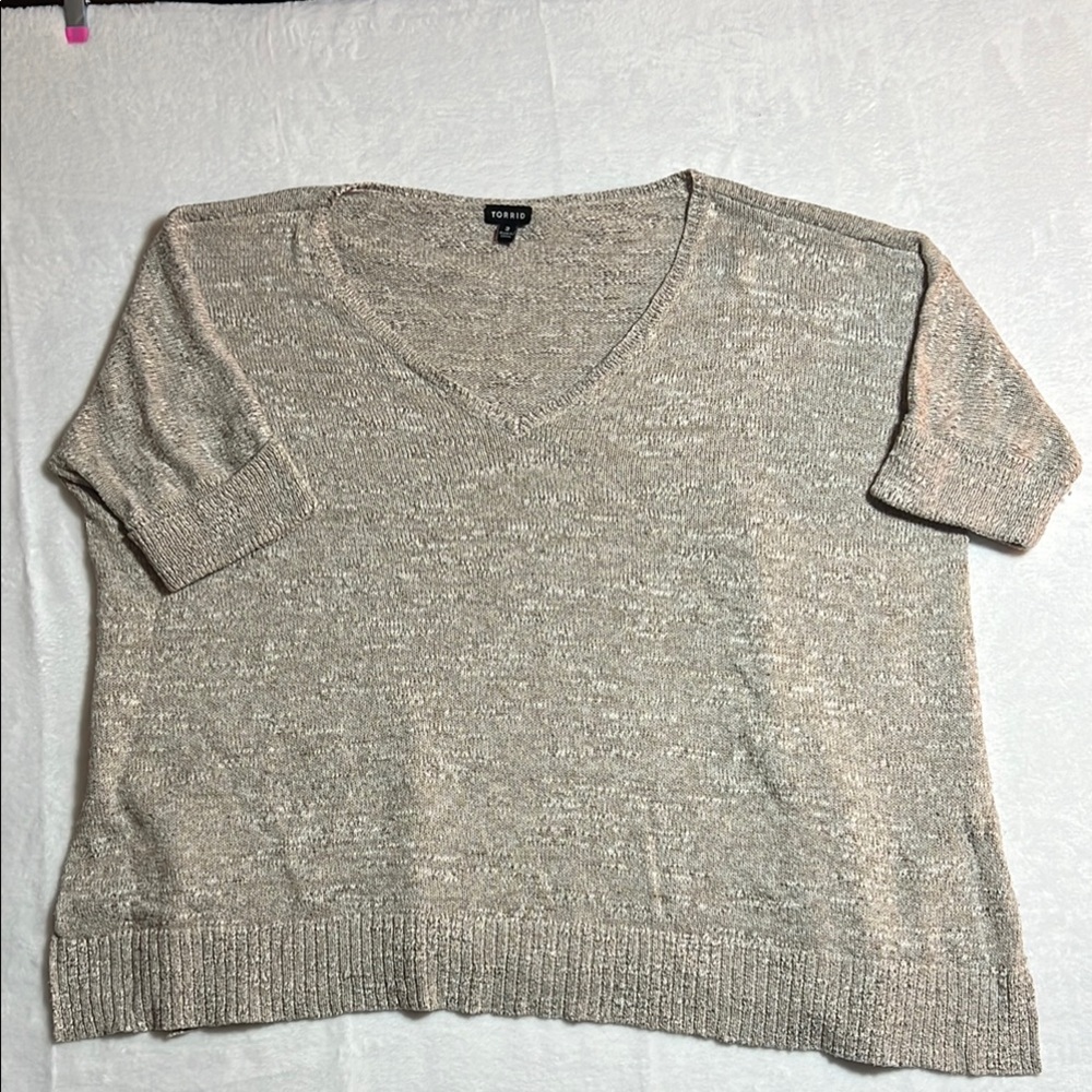 Torrid Beige V-Neck Sweater - Picture 2 of 12